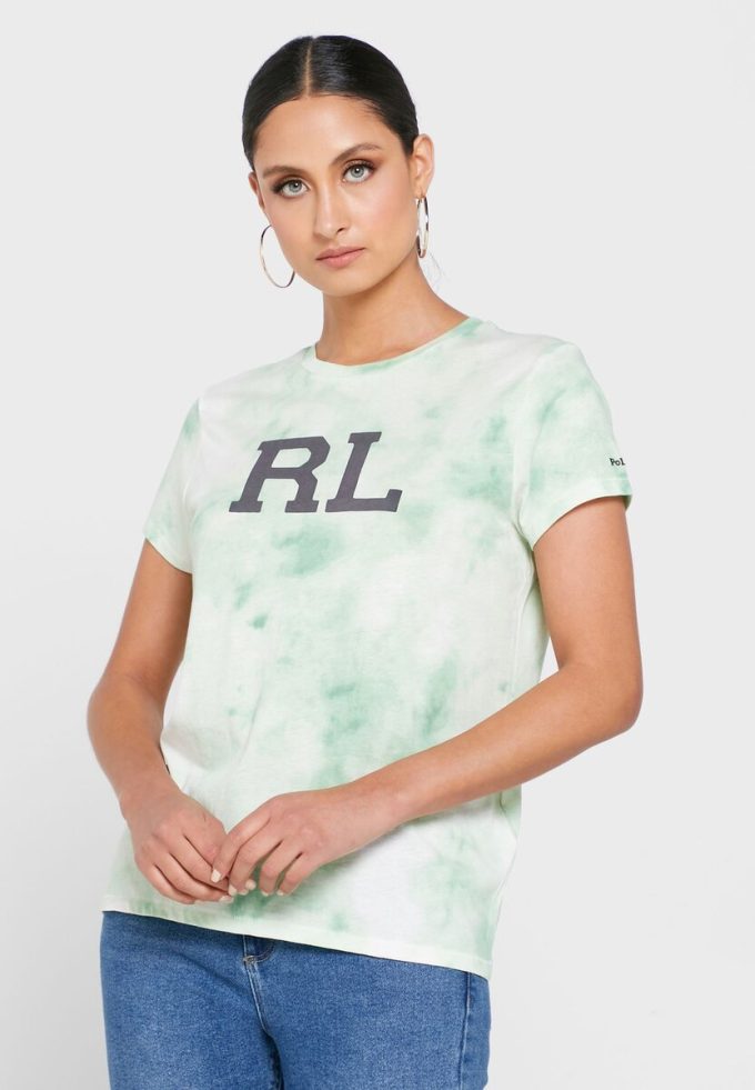 T-shirts graphiques verts à col rond Ralph Lauren pour femmes T-shirts graphiques verts à col rond Ralph Lauren pour femmes