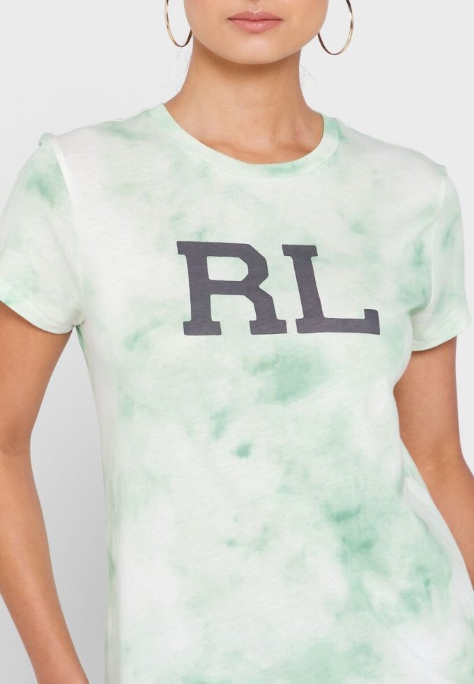T-shirts graphiques verts à col rond Ralph Lauren pour femmes T-shirts graphiques verts à col rond Ralph Lauren pour femmes