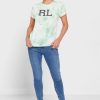 T-shirts graphiques verts à col rond Ralph Lauren pour femmes T-shirts graphiques verts à col rond Ralph Lauren pour femmes