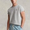T-shirts gris Ralph Lauren coupe classique en jersey épais pour homme