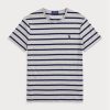 T-shirts gris Ralph Lauren Slim rayés en coton doux pour homme