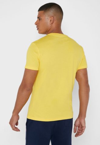 T-shirts jaunes à col ras du cou et logo poitrine Ralph Lauren pour homme