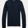 T-shirts à manches longues côtelés en daim bleu marine Ralph Lauren pour femme T-shirts à manches longues côtelés en daim bleu marine Ralph Lauren pour femme