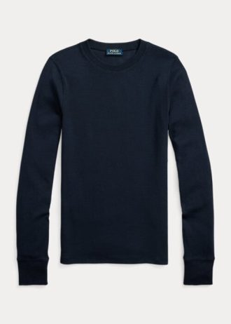 T-shirts à manches longues côtelés en daim bleu marine Ralph Lauren pour femme T-shirts à manches longues côtelés en daim bleu marine Ralph Lauren pour femme