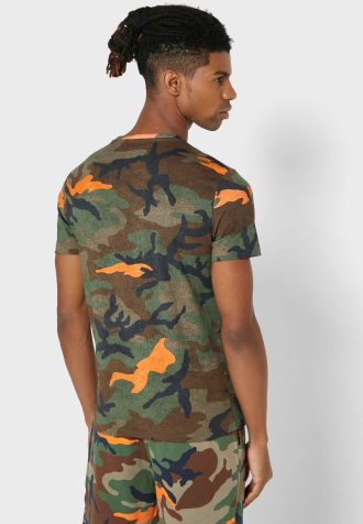 T-shirts multicolores à col ras du cou et motif camouflage Ralph Lauren pour homme