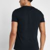 T-shirts noirs à col en V Ralph Lauren Essential pour hommes