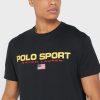 T-shirts noirs à col ras du cou avec logo Ralph Lauren pour hommes T-shirts noirs à col ras du cou avec logo Ralph Lauren pour hommes