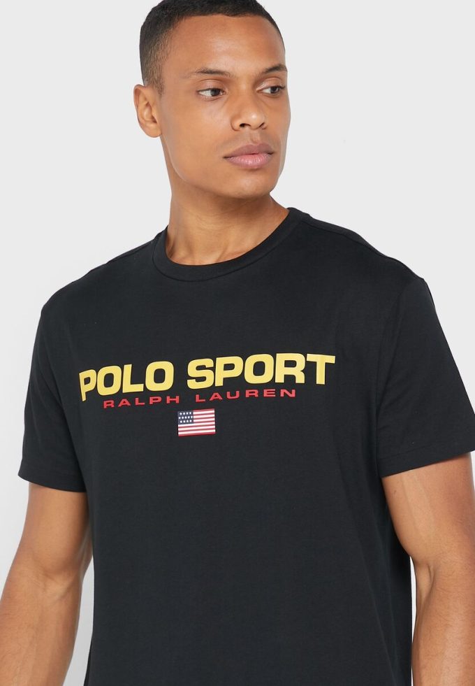 T-shirts noirs à col ras du cou avec logo Ralph Lauren pour hommes T-shirts noirs à col ras du cou avec logo Ralph Lauren pour hommes