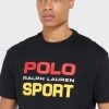 T-shirts noirs à col ras du cou avec logo Ralph Lauren pour hommes T-shirts noirs à col ras du cou avec logo Ralph Lauren pour hommes
