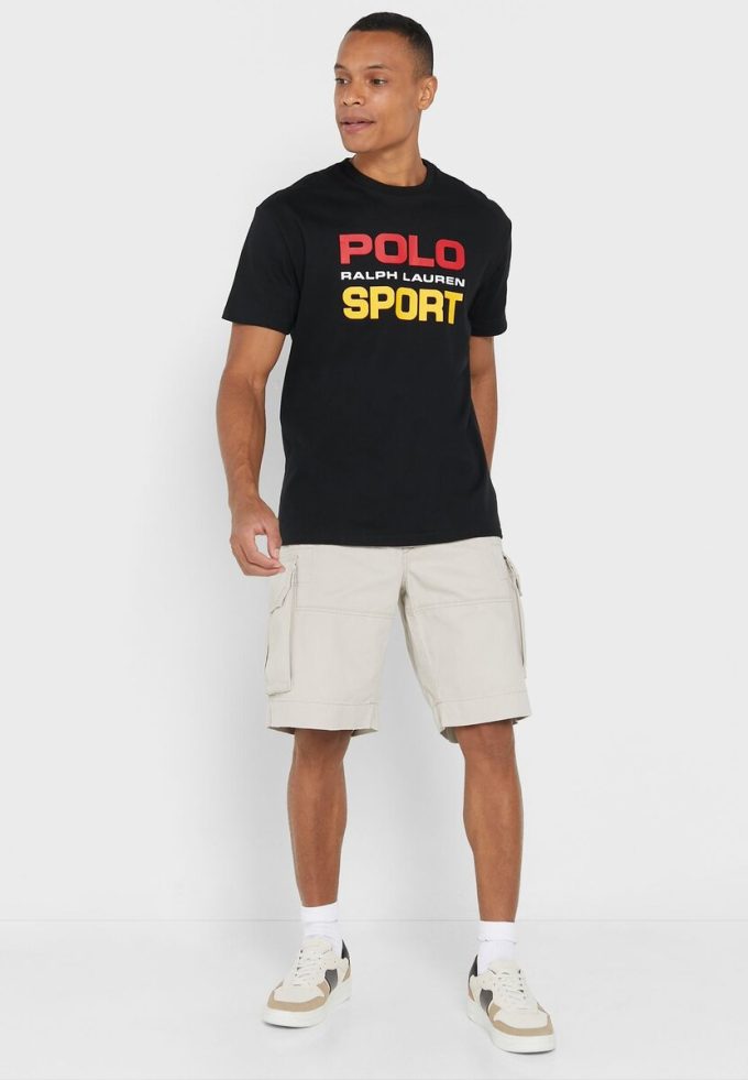 T-shirts noirs à col ras du cou avec logo Ralph Lauren pour hommes T-shirts noirs à col ras du cou avec logo Ralph Lauren pour hommes