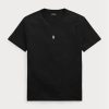 T-shirts noirs à col ras du cou et coupe slim pour homme Ralph Lauren