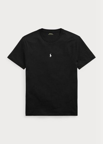 T-shirts noirs à col ras du cou et coupe slim pour homme Ralph Lauren