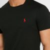T-shirts noirs à col ras du cou et logo brodé Ralph Lauren pour homme