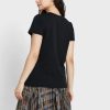T-shirts noirs à col rond et logo Ralph Lauren pour femmes T-shirts noirs à col rond et logo Ralph Lauren pour femmes