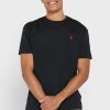 T-shirts noirs à col rond Ralph Lauren Essential pour hommes