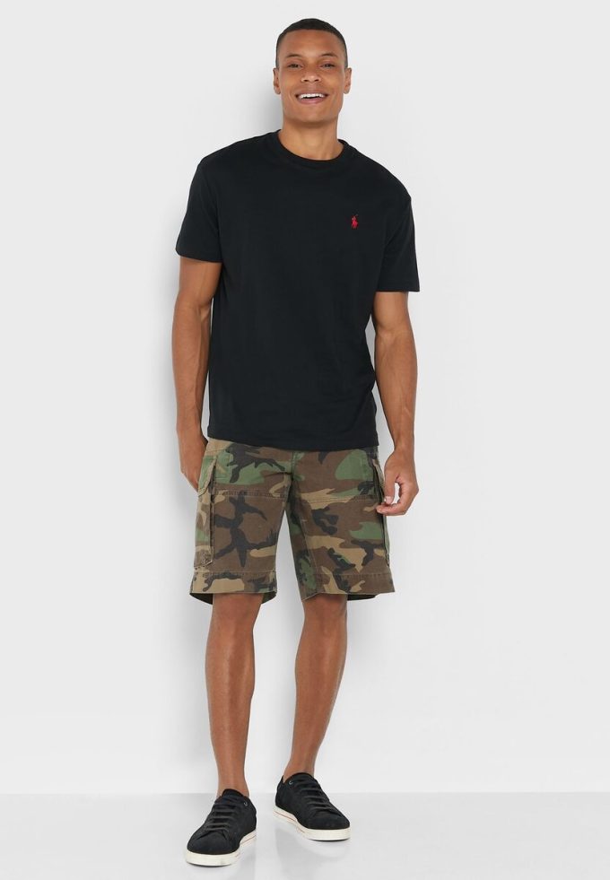 T-shirts noirs à col rond Ralph Lauren Essential pour hommes
