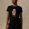 T-shirts noirs en coton Ralph Lauren Safari Polo Bear pour femmes T-shirts noirs en coton Ralph Lauren Safari Polo Bear pour femmes