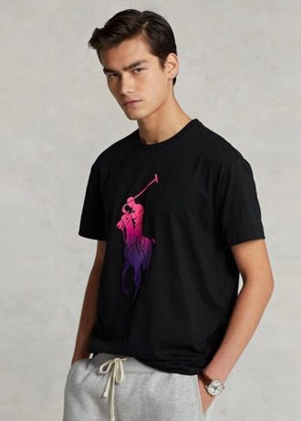 T-shirts noirs en jersey Big Pony pour homme Ralph Lauren Classic Fit