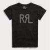 T-shirts noirs en jersey de coton avec logo Ralph Lauren pour femme