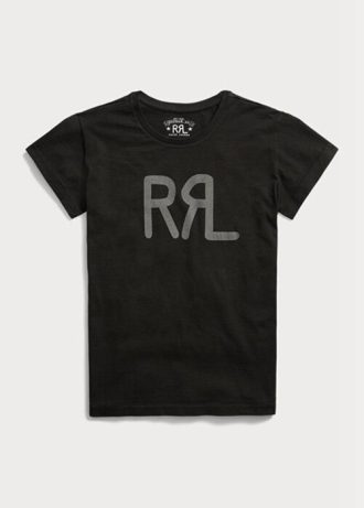 T-shirts noirs en jersey de coton avec logo Ralph Lauren pour femme