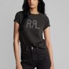 T-shirts noirs en jersey de coton avec logo Ralph Lauren pour femme