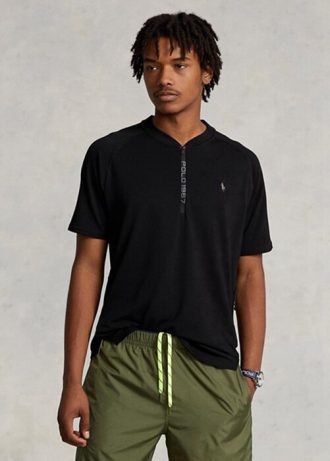T-shirts noirs Ralph Lauren Slim Fit Performance Jersey pour hommes