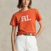T-shirts orange en jersey avec logo Ralph Lauren RL pour femme T-shirts orange en jersey avec logo Ralph Lauren RL pour femme