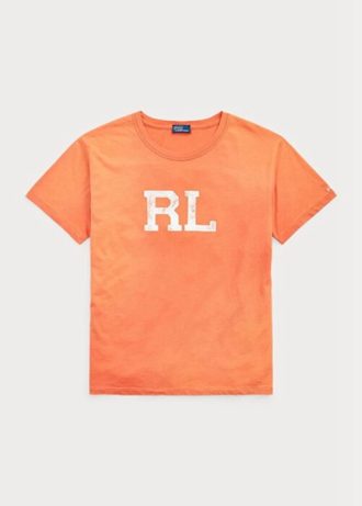 T-shirts orange en jersey avec logo Ralph Lauren RL pour femme