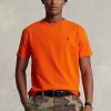 T-shirts orange Ralph Lauren coupe classique en jersey épais pour homme