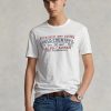 T-shirts Polo Country blancs Ralph Lauren pour hommes, coupe ajustée et personnalisée