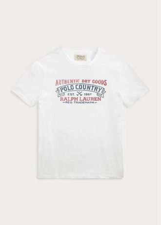 T-shirts Polo Country blancs Ralph Lauren pour hommes, coupe ajustée et personnalisée