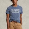 T-shirts Polo Country bleus Ralph Lauren pour hommes, coupe ajustée et personnalisée
