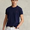 T-shirts Ralph Lauren bleu marine en jersey épais coupe classique pour homme
