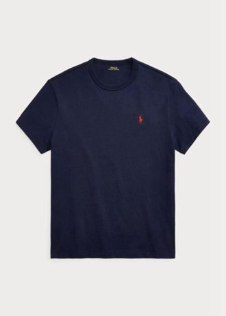 T-shirts Ralph Lauren bleu marine en jersey épais coupe classique pour homme