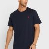 T-shirts ras du cou bleu marine avec logo brodé Ralph Lauren pour homme