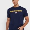 T-shirts ras du cou bleu marine avec logo Ralph Lauren pour homme