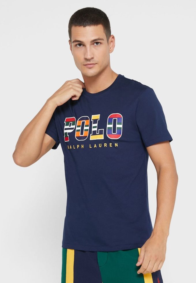 T-shirts ras du cou bleu marine avec logo Ralph Lauren pour homme