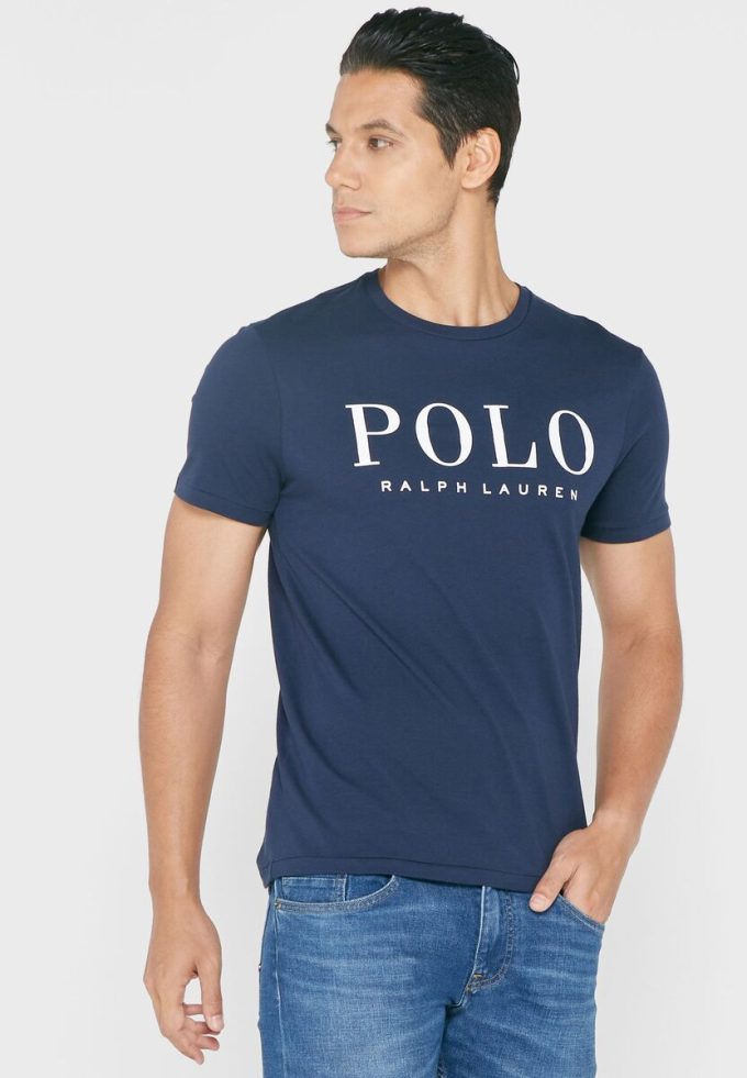 T-shirts ras du cou bleu marine avec logo Ralph Lauren pour homme