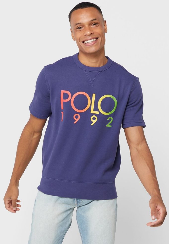 T-shirts ras du cou bleu marine avec logo Ralph Lauren pour homme