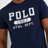 T-shirts ras du cou bleu marine avec logo Ralph Lauren pour homme T-shirts ras du cou bleu marine avec logo Ralph Lauren pour homme