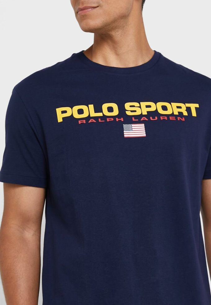 T-shirts ras du cou bleu marine avec logo Ralph Lauren pour homme