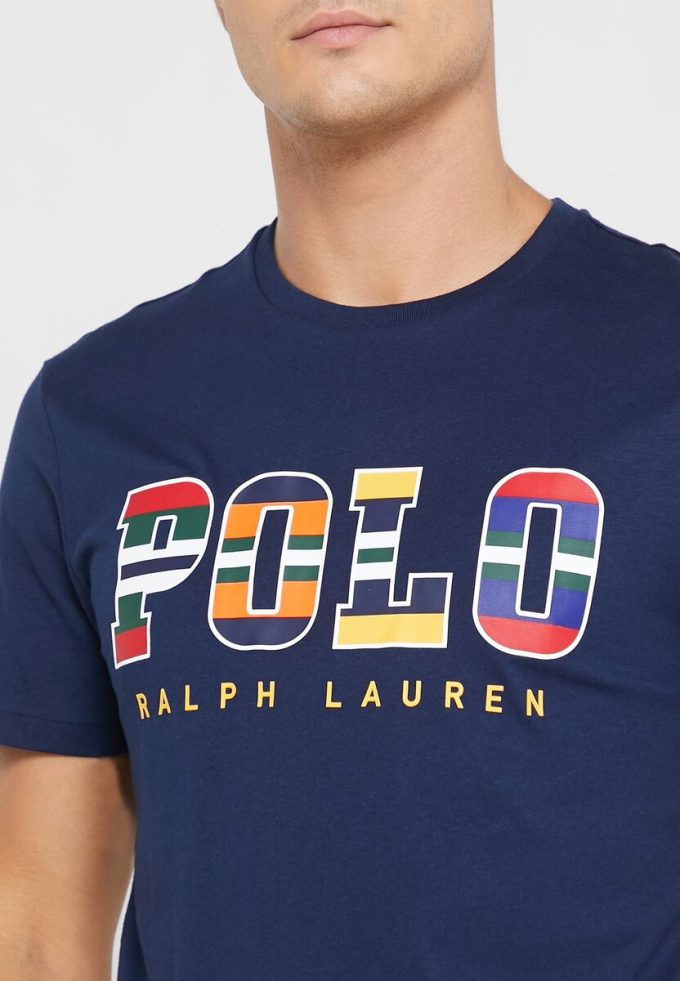 T-shirts ras du cou bleu marine avec logo Ralph Lauren pour homme