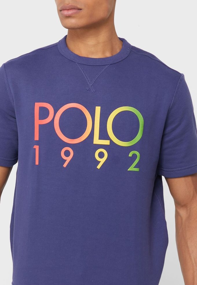 T-shirts ras du cou bleu marine avec logo Ralph Lauren pour homme