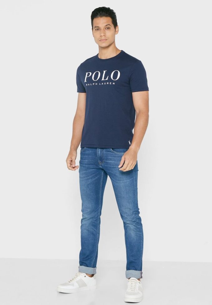T-shirts ras du cou bleu marine avec logo Ralph Lauren pour homme