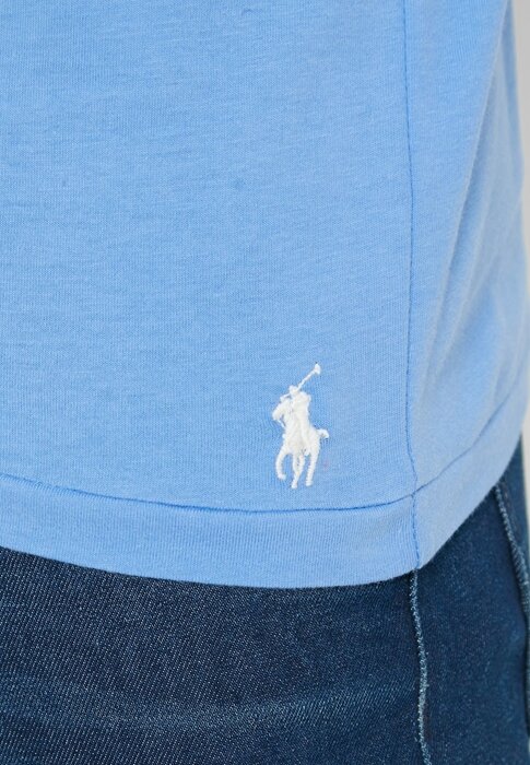 T-shirts ras du cou bleus avec logo Ralph Lauren pour hommes T-shirts ras du cou bleus avec logo Ralph Lauren pour hommes