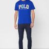 T-shirts ras du cou bleus avec logo Ralph Lauren pour hommes