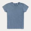 T-shirts ras du cou bleus en coton biologique Ralph Lauren pour femme T-shirts ras du cou bleus en coton biologique Ralph Lauren pour femme