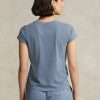 T-shirts ras du cou bleus en coton biologique Ralph Lauren pour femme T-shirts ras du cou bleus en coton biologique Ralph Lauren pour femme