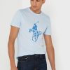 T-shirts ras du cou bleus imprimés Ralph Lauren pour hommes