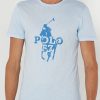 T-shirts ras du cou bleus imprimés Ralph Lauren pour hommes